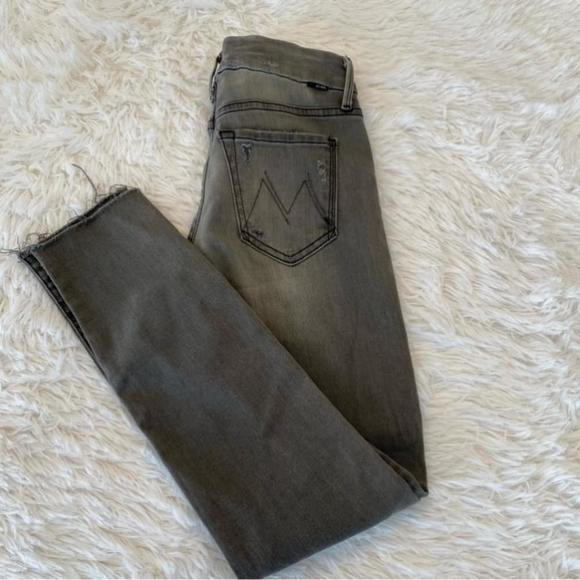 Mother The Looker Ankle Fray Gray Distressed Jeans Size 24 - Picture 7 of 8